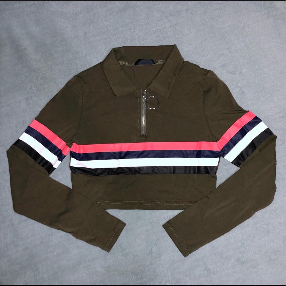 crop quarter zip